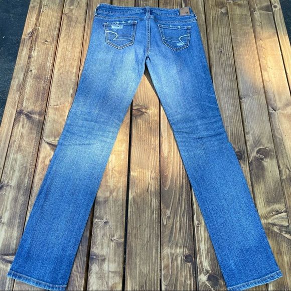 American Eagle Outfitters Women’s 0 Reg Stretch Distressed Ripped Skinny Jeans - Picture 4 of 10
